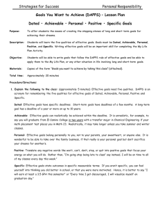 DAPPS Goal Setting: Lesson Plan for Student Success