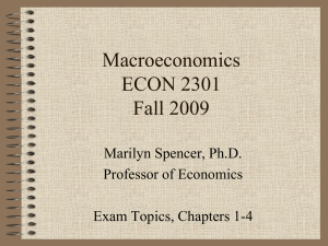 Macroeconomics ECON 2301 Fall 2009 Marilyn Spencer, Ph.D.