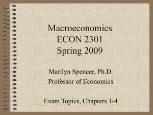 Macroeconomics ECON 2301 Spring 2009 Marilyn Spencer, Ph.D.