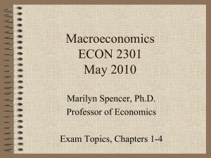 Macroeconomics ECON 2301 May 2010 Marilyn Spencer, Ph.D.