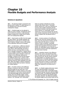 Chapter 10 Flexible Budgets and Performance Analysis  Solutions to Questions