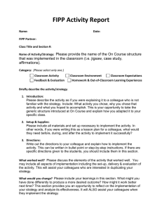 FIPP Activity Report Template