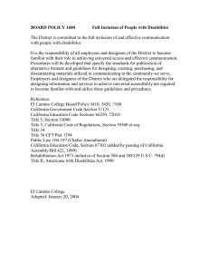 BOARD POLICY 1600 Full Inclusion of People with Disabilities