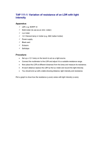 LDR Resistance vs. Light Intensity Lab Experiment
