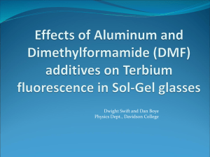 Effects of Aluminum and N,N-dimethylformamide additives on Tb 3+ fluorescence in Sol-Gel glasses