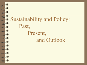 Sustainability and Policy: Past, Present, and Outlook