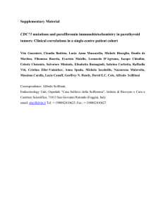 Supplementary Material  tumors: Clinical correlations in a single-centre patient cohort CDC73