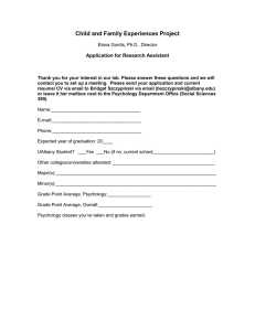 Application for Undergraduate Research Assistant