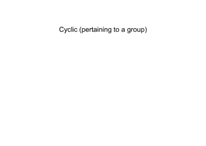 Cyclic (pertaining to a group)