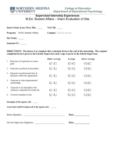Intern Evaluation of Site