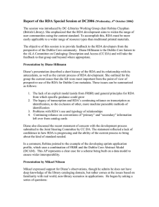 Report of the RDA Special Session at DC2006 )