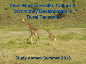 presentation on Faculty-led Study Abroad to Tanzania-Summer 2016