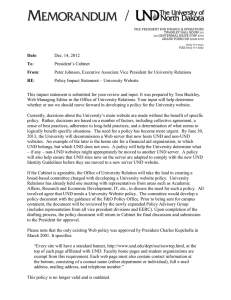 UND Website Policy Impact Statement - December 2012
