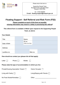 Floating Support S2 Self Referral Form Risk Form