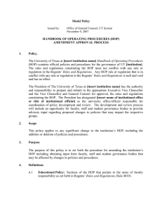 Handbook of Operating Procedures (HOP) Amendment Approval Process
