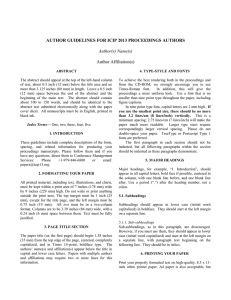 Digital Proceedings Template Document