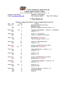 College Algebra Syllabus - Houston Community College Fall 2015