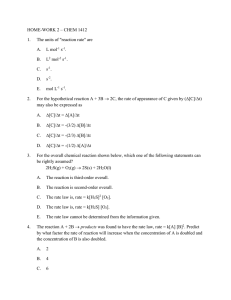 Chemistry Kinetics Homework: Rate Laws & Activation Energy