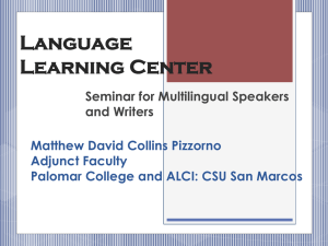 Language Learning Center Seminar for Multilingual Speakers and Writers
