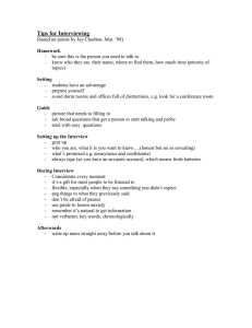 Tips for Interviewing