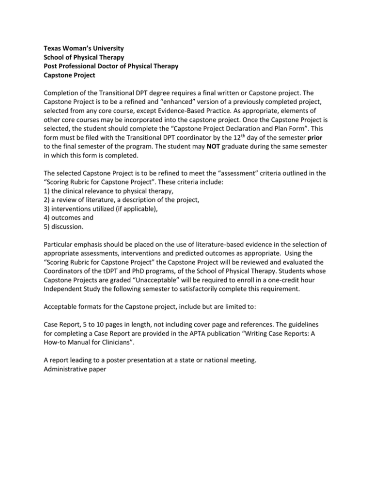 Capstone Project Description