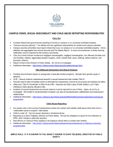Campus Crime, Sexual Misconduct and Child Abuse Reporting Responsibilities.docx