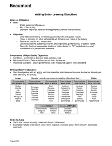 Writing Better Learning Objectives: A Guide for Educators
