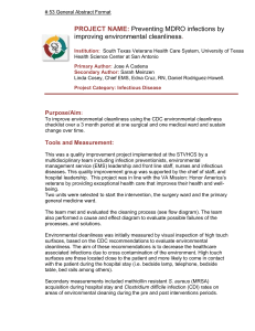 Preventing MDRO infections by improving environmental cleanliness