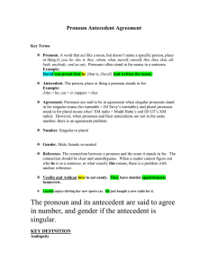 Pronoun-Antecedent Agreement: Grammar Lesson