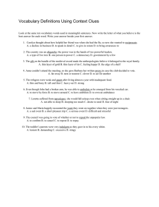 Vocabulary Definitions Using Context Clues Assignment.doc