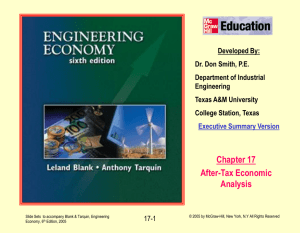 Chapter 17 - After-Tax Economic Analysis.ppt