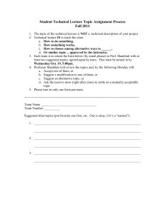 Student Technical Lecture Topic Submission