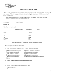 Current grant recipients progress report form