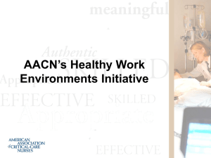 AACN Healthy Work Environments PowerPoint Presentation