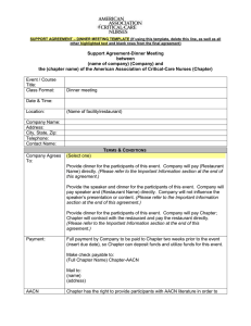 Support Agreement for a Dinner Meeting Template
