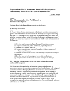 Report of the World Summit on Sustainable Development