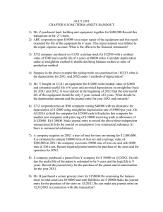 YACCT 2301CHAPTER 8 LONG TERM ASSETS HANDOUT.doc