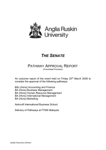 Anglia Ruskin Pathway Approval Report: FTMS Malaysia