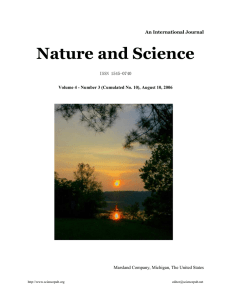 Nature and Science An International Journal