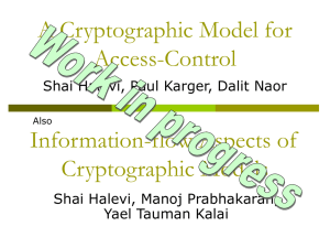 A Cryptographic Model for Access-Control