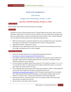 Homework Assignment 2 (200 points) Assigned Date: Wednesday, October 7, 2009