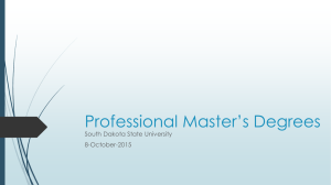 Professional Master’s Degrees South Dakota State University 8-October-2015