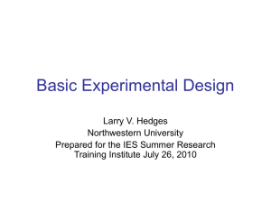 Basic Experimental Design