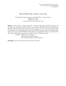 Format for abstract 2014