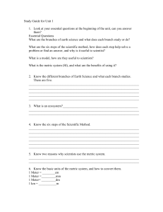 Study Guide for Unit 1