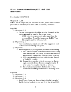 IT244:  Introduction to Linux/UNIX – Fall 2010 Homework 5