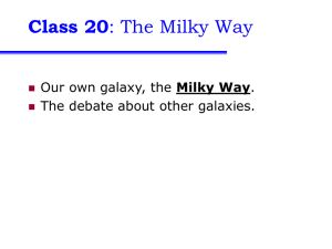 Class 20 Milky Way The debate about other galaxies. 