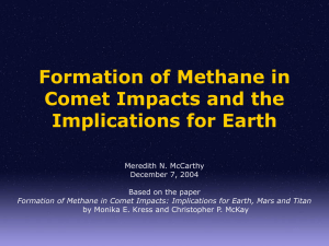 Formation of Methane in Comet Impacts and the Implications for Earth