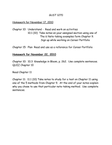 GUST 1270  Homework for November 17, 2010