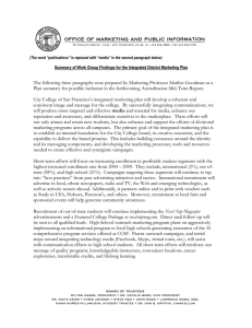 The following three paragraphs were prepared by Marketing Professor Marilyn... Plan summary for possible inclusion in the forthcoming Accreditation Mid-Term...